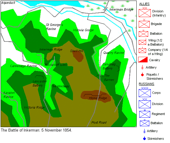 Map of the battlefield at Inkerman, 5 November 1854