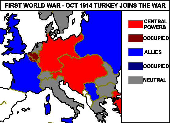Map of Europe in October 1914