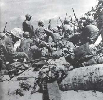 Infantry fighting on Tarawa 