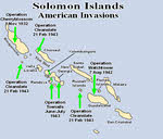 Map of Allied Invasions, Solomon Islands 